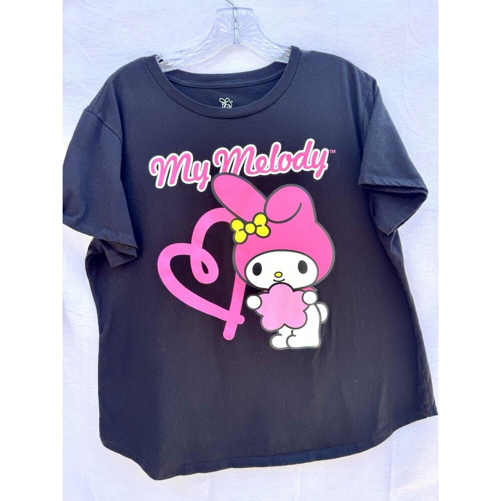 My Melody Sanrio Graphic T Shirt Bioworld Black Size 3XL Cute Anime Casual